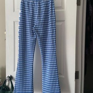 Urban Outfitters Blue Gingham Flares